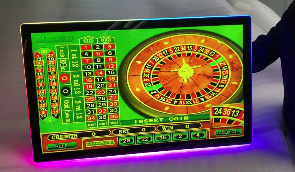 Monitor touch con cornice a barra LED