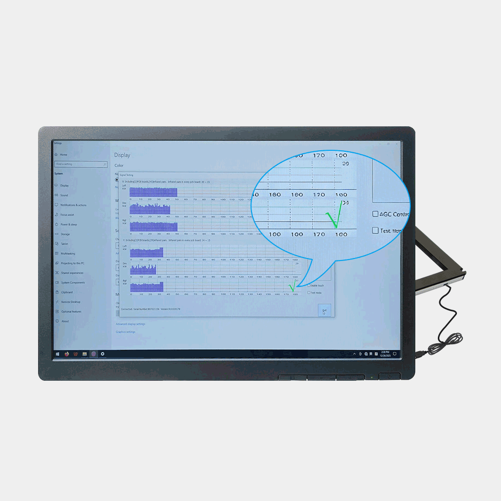 Installare il touchscreen a infrarossi TE come segue: