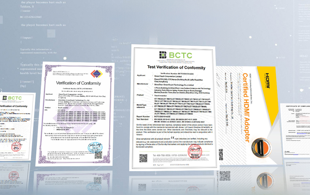 Sistema di certificazione per touchscreen industriali
